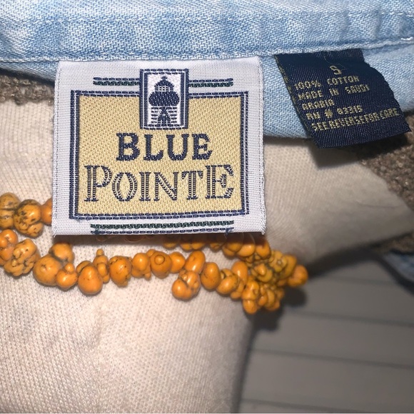 90s Light Blue Denim Shirt with Angel and dove patches long sleeve button down S - Picture 9 of 12